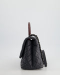 *RARE* Chanel Medium Coco Top Handle Bag Grey Caviar with Python Handle and Ruthenium Hardware