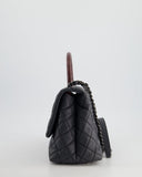 *RARE* Chanel Medium Coco Top Handle Bag Grey Caviar with Python Handle and Ruthenium Hardware