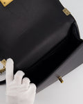 *HOT* Chanel Black Velvet Chevron Medium Boy Bag with CC Logo and Antique Gold Hardware