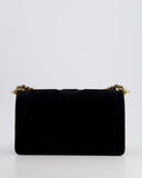 *HOT* Chanel Black Velvet Chevron Medium Boy Bag with CC Logo and Antique Gold Hardware
