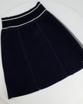 *HOT* Chanel Airline Collection Navy Cashmere Jumper and Mini Skirt Set with Silver Logo Airplane Appliqu√©s Size FR 38 (UK 10)
