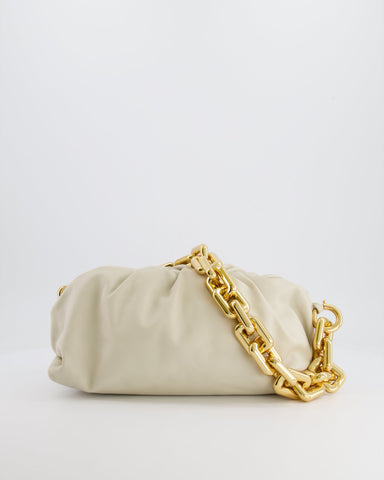 *FIRE PRICE* Bottega veneta Cream Leather Chain Pouch Bag with Gold Hardware RRP £2,850