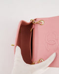 *RARE* Chanel Pink Mini Square Flap Bag in Caviar Leather with 24K Gold Plated Hardware