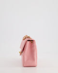 *RARE* Chanel Pink Mini Square Flap Bag in Caviar Leather with 24K Gold Plated Hardware