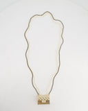 *RARE* Chanel 21S Champagne Gold Bag Charm Necklace with White Pearls & Black Leather Chain Detail