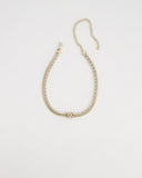 *HOT* Chanel Chain Choker Necklace in Champagne Gold with Crystal CC Logo