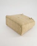 *FIRE PRICE* Christian Top quality Dior Medium Lady D-Lite Bag in Beige Cannage Canvas with Champagne Gold Hardware RRP ¬£4,300
