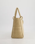 *FIRE PRICE* Christian Dior Medium Lady D-Lite Bag in Beige Cannage Canvas with Champagne Gold Hardware RRP ¬£4,300