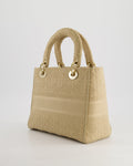 *FIRE PRICE* Christian Dior Medium Lady D-Lite Bag in Beige Cannage Canvas with Champagne Gold Hardware RRP ¬£4,300