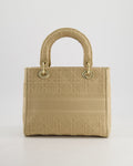 *FIRE PRICE* Christian Top quality Dior Medium Lady D-Lite Bag in Beige Cannage Canvas with Champagne Gold Hardware RRP ¬£4,300