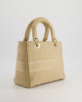 *FIRE PRICE* Christian Top quality Dior Medium Lady D-Lite Bag in Beige Cannage Canvas with Champagne Gold Hardware RRP ¬£4,300