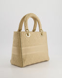 *FIRE PRICE* Christian Top quality Dior Medium Lady D-Lite Bag in Beige Cannage Canvas with Champagne Gold Hardware RRP ¬£4,300
