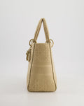 *FIRE PRICE* Christian Top quality Dior Medium Lady D-Lite Bag in Beige Cannage Canvas with Champagne Gold Hardware RRP ¬£4,300