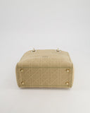 *FIRE PRICE* Christian Top quality Dior Medium Lady D-Lite Bag in Beige Cannage Canvas with Champagne Gold Hardware RRP ¬£4,300