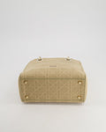 *FIRE PRICE* Christian Dior Medium Lady D-Lite Bag in Beige Cannage Canvas with Champagne Gold Hardware RRP ¬£4,300