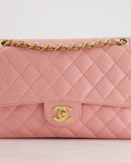 *HOT* Chanel Bubblegum Pink Vintage Classic Medium Double Flap Bag in Caviar Leather with 24K Gold Hardware