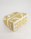 *RARE* Christian Top quality Dior Limited Edition Cruise 2021 Embroidered White Medium Lady Top quality Dior Bag in Calfskin Leather with Champagne Gold Hardware