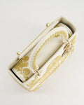 *RARE* Christian Dior Limited Edition Cruise 2021 Embroidered White Medium Lady Dior Bag in Calfskin Leather with Champagne Gold Hardware