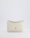 *HOT* Chanel Pearlescent Off-White Wallet on Chain Bag in Calfskin Leather with Champagne Gold Hardware