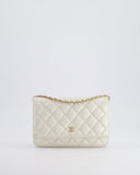 *HOT* Chanel Pearlescent Off-White Wallet on Chain Bag in Calfskin Leather with Champagne Gold Hardware