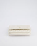 *HOT* Chanel Pearlescent Off-White Wallet on Chain Bag in Calfskin Leather with Champagne Gold Hardware