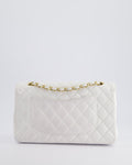 *RARE* Chanel White Medium Classic Double Flap in Caviar Leather with Gold Hardware