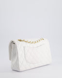 *RARE* Chanel White Medium Classic Double Flap in Caviar Leather with Gold Hardware
