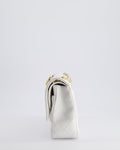 *RARE* Chanel White Medium Classic Double Flap in Caviar Leather with Gold Hardware