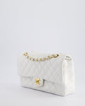 *RARE* Chanel White Medium Classic Double Flap in Caviar Leather with Gold Hardware