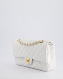 *RARE* Chanel White Medium Classic Double Flap in Caviar Leather with Gold Hardware