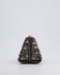 *RARE* Chanel 2012 Pre-Fall Paris-Bombay Collection Black Leather & Silver Hardware Detail Pyramid Evening Bag