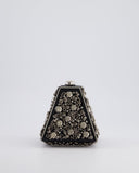*RARE* Chanel 2012 Pre-Fall Paris-Bombay Collection Black Leather & Silver Hardware Detail Pyramid Evening Bag