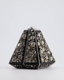 *RARE* Chanel 2012 Pre-Fall Paris-Bombay Collection Black Leather & Silver Hardware Detail Pyramid Evening Bag