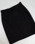 *HOT* Chanel 1994 Vintage Black and Yellow Wool Jacket & Midi Skirt Set with CC Logo Button Details Size FR 40 (UK 12)