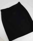 *HOT* Chanel 1994 Vintage Black and Yellow Wool Jacket & Midi Skirt Set with CC Logo Button Details Size FR 40 (UK 12)