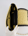 *HOT* Chanel 24C Venice Collection Beige Raffia Basket Bag with White Leather Interlocking Chain & Champagne Gold Hardware