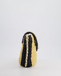 *HOT* Chanel 24C Venice Collection Beige Raffia Basket Bag with White Leather Interlocking Chain & Champagne Gold Hardware