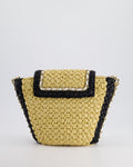 *HOT* Chanel 24C Venice Collection Beige Raffia Basket Bag with White Leather Interlocking Chain & Champagne Gold Hardware