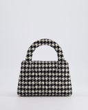 *HOT* Chanel Small Kelly Shopping Bag in Black & White Wool Houndstooth with Brushed Antique Gold Hardware
