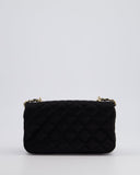 *HOT* Chanel Satin Black Single Mini Flap Bag with Champagne Gold Hardware