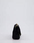 *HOT* Chanel Satin Black Single Mini Flap Bag with Champagne Gold Hardware
