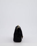 *HOT* Chanel Satin Black Single Mini Flap Bag with Champagne Gold Hardware
