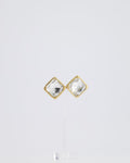*HOT* Christian Top quality Dior Large Gold Squared Crystal Vintage Earrings