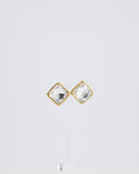 *HOT* Christian Top quality Dior Large Gold Squared Crystal Vintage Earrings