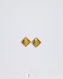 *HOT* Christian Top quality Dior Large Gold Squared Crystal Vintage Earrings