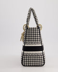 *RARE* Christian Top quality Dior Black & White Houndstooth Medium Lady Top quality Dior Bag in Canvas with Champagne Gold Hardware