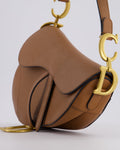*FIRE PRICE* Christian Dior Brown Saddle Bag in Grained Calfskin Leather with Antique Gold Hardware