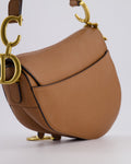 *FIRE PRICE* Christian Dior Brown Saddle Bag in Grained Calfskin Leather with Antique Gold Hardware