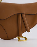 *FIRE PRICE* Christian Dior Brown Saddle Bag in Grained Calfskin Leather with Antique Gold Hardware