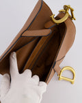 *FIRE PRICE* Christian Dior Brown Saddle Bag in Grained Calfskin Leather with Antique Gold Hardware